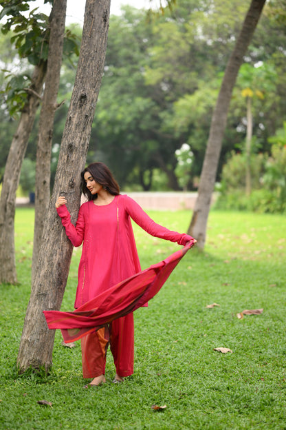 The Gulabi Leher — Handwoven Kurta Set