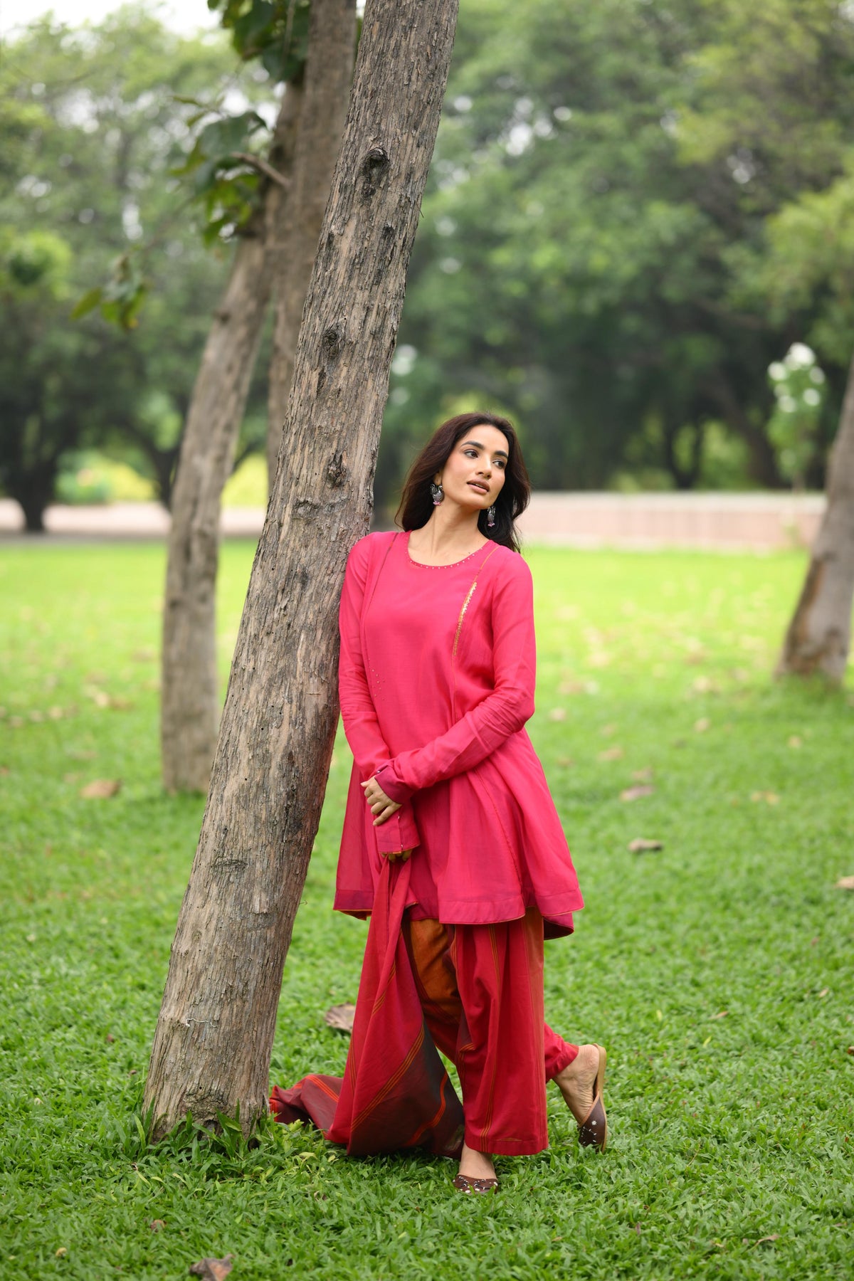 The Gulabi Leher — Handwoven Kurta Set